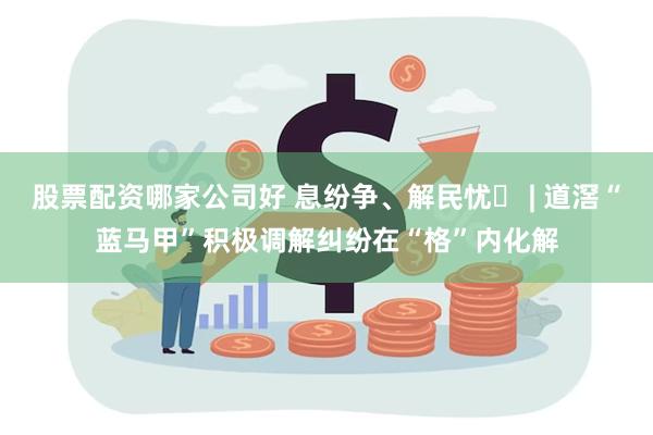 股票配资哪家公司好 息纷争、解民忧⑪ | 道滘“蓝马甲”积极调解纠纷在“格”内化解