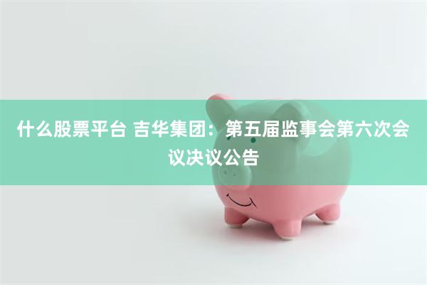什么股票平台 吉华集团：第五届监事会第六次会议决议公告