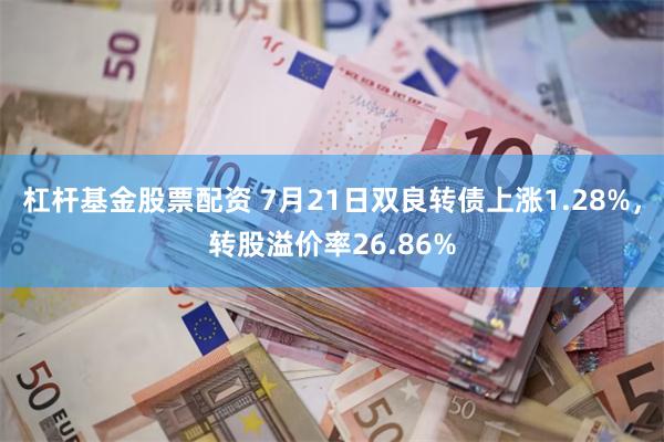 杠杆基金股票配资 7月21日双良转债上涨1.28%，转股溢价率26.86%
