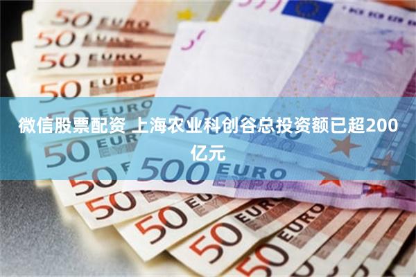 微信股票配资 上海农业科创谷总投资额已超200亿元