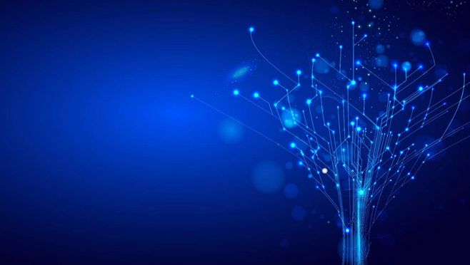 藍色科技線條PPT背景圖片