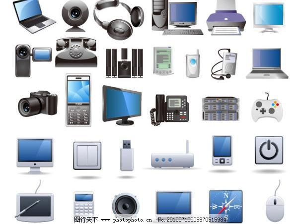 數(shù)碼科技產品圖標矢量素材圖片